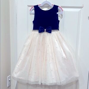American Princess✨Elegant Navy and pink pearl Kids Dress Size:7